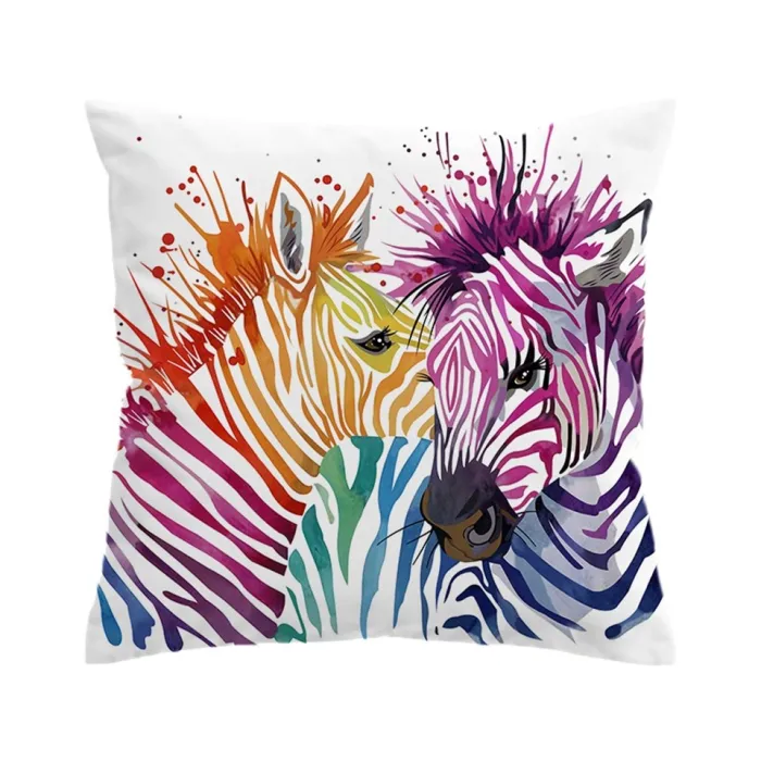 Colorful safari zebras - cushion coverCushion covers