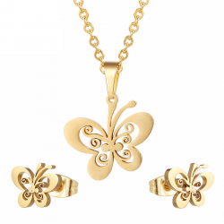 Gold & silver earrings & necklace - jewellery setJewellery Sets