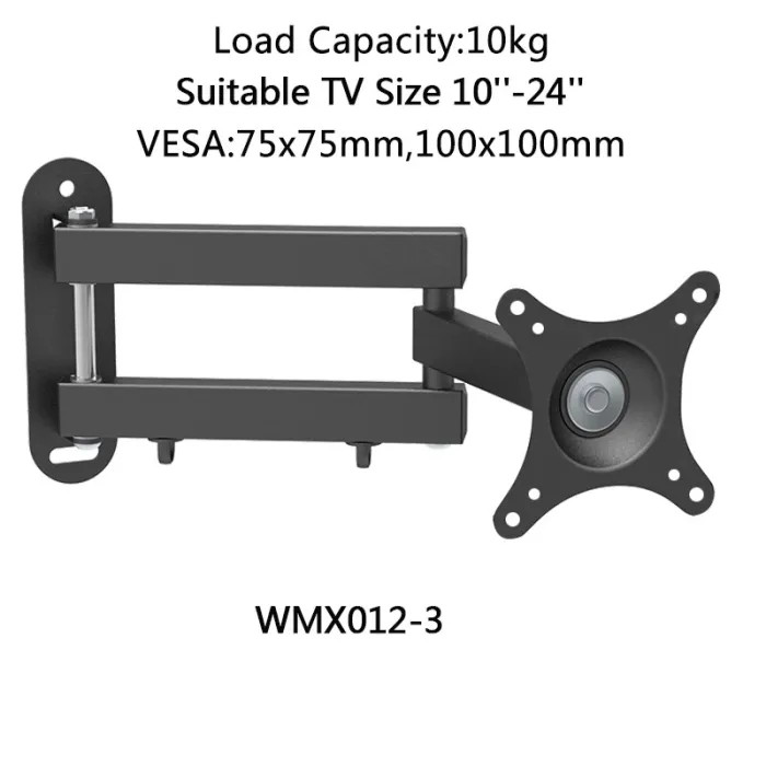 Porte-TV murale pivotante universelle - support