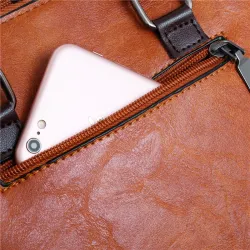 Sac en cuir de luxe avec porte-monnaie 4 pièces