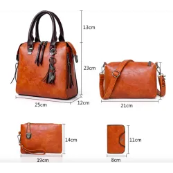 Luxury leather bag set incl purse 4 pcsSets