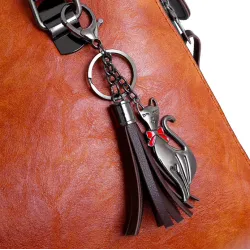 Sac en cuir de luxe avec porte-monnaie 4 pièces