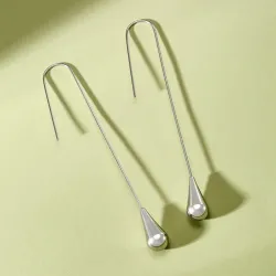 Water drop stainless steel long earringsEarrings