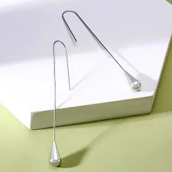 Boucles d'oreilles longues en acier inoxydable