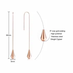 Boucles d'oreilles longues en acier inoxydable