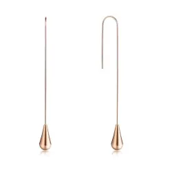 Boucles d'oreilles longues en acier inoxydable