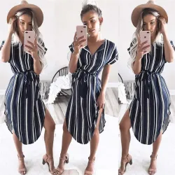 Elégante robe rayée