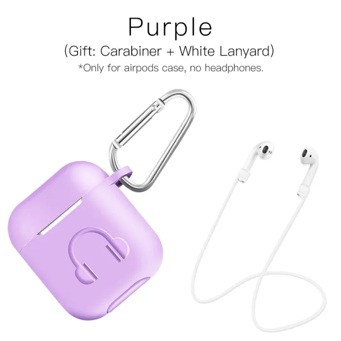 Boîtier pour écouteur en silicone pour Apple AirPods avec crochet