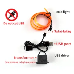Car rétroéclairage intérieur - Led strip avec USB 5 m