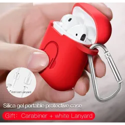 Boîtier pour écouteur en silicone pour Apple AirPods avec crochet