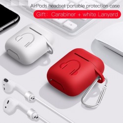 Boîtier pour écouteur en silicone pour Apple AirPods avec crochet