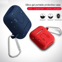Boîtier pour écouteur en silicone pour Apple AirPods avec crochet