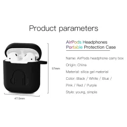 Boîtier pour écouteur en silicone pour Apple AirPods avec crochet
