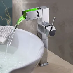 Robinet lavabo salle de bain avec changement de couleur LED