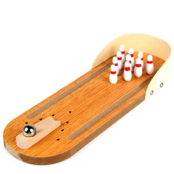 Mini jeu de mini bowling en bois