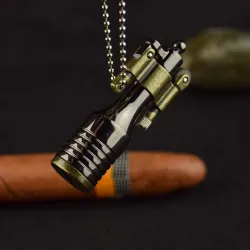 Mini briquet en métal rétro avec porte-clés - rechargeable