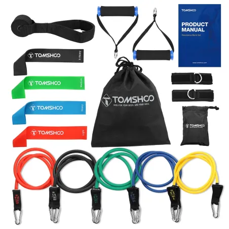 Bandes de résistance au yoga & fitness - 17 pièces avec sac