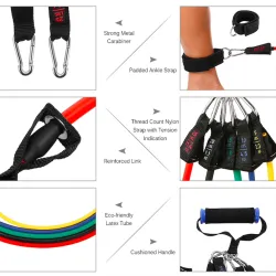 Bandes de résistance au yoga & fitness - 17 pièces avec sac