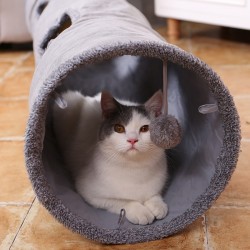 Foldable pets suede tunnel avec bille & structure en acier