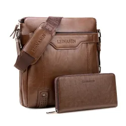 Sac à bandoulière en cuir tendance avec portefeuille*