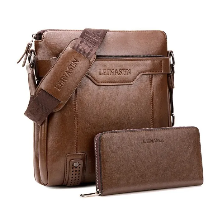 Sac à bandoulière en cuir tendance avec portefeuille*