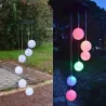LED solaire alimenté par le vent chimes lumière - balles suspendues - lampe