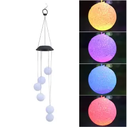 LED solaire alimenté par le vent chimes lumière - balles suspendues - lampe