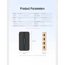 5 en 1 & 3 en 1 sortie - 4K Interrupteur HDMI