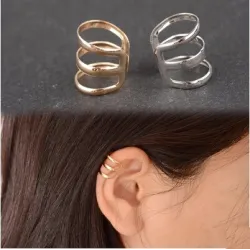 Pochette d'oreille en or et argent - 1 pièce
