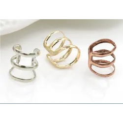 Pochette d'oreille en or et argent - 1 pièce