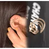 Pochette d'oreille en or et argent - 1 pièce