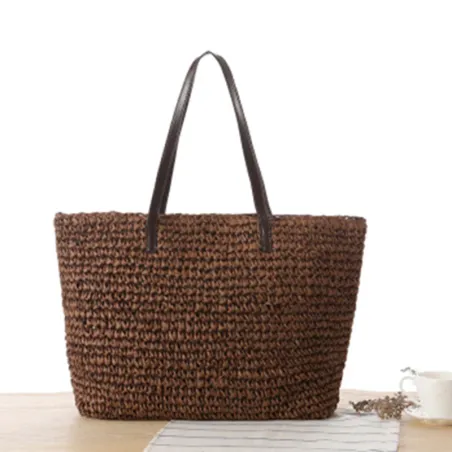 Grand sac de plage en paille