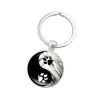 Yin Yang - porte-clés ronde en verre