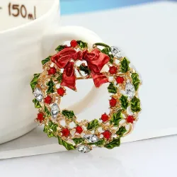 La couronne de Noël - broche