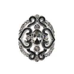 Carving pattern - hollow ring with crystalsRings