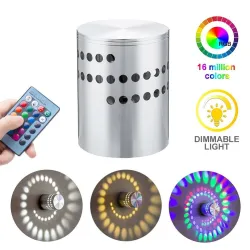 Lumière murale LED avec trou en spirale - RGB - télécommande