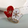 Gants de Noël - broche de cristal