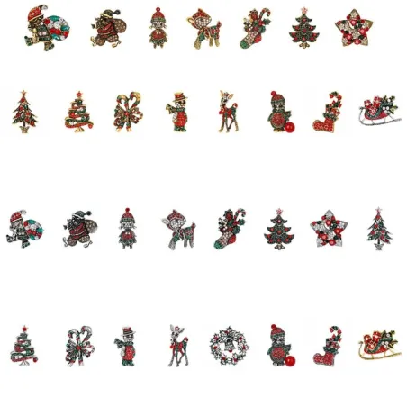 Broches en cristal de Noël