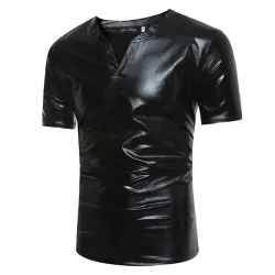 T-shirt métallique brillant - manche courte