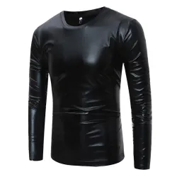T-shirt métallique brillant - manches longues