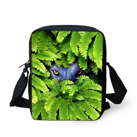 Animals in leaves - small crossbody bagBags