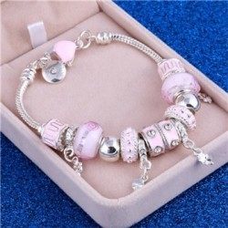 Crystal silver bracelet with beadsBracelets