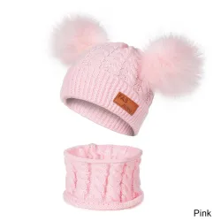 Chapeau de laine pour enfants & foulard - set 2 pièces