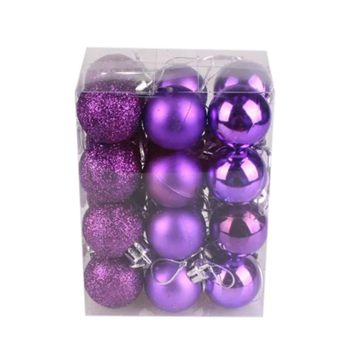 Boules d'arbre de Noël - 24 pièces
