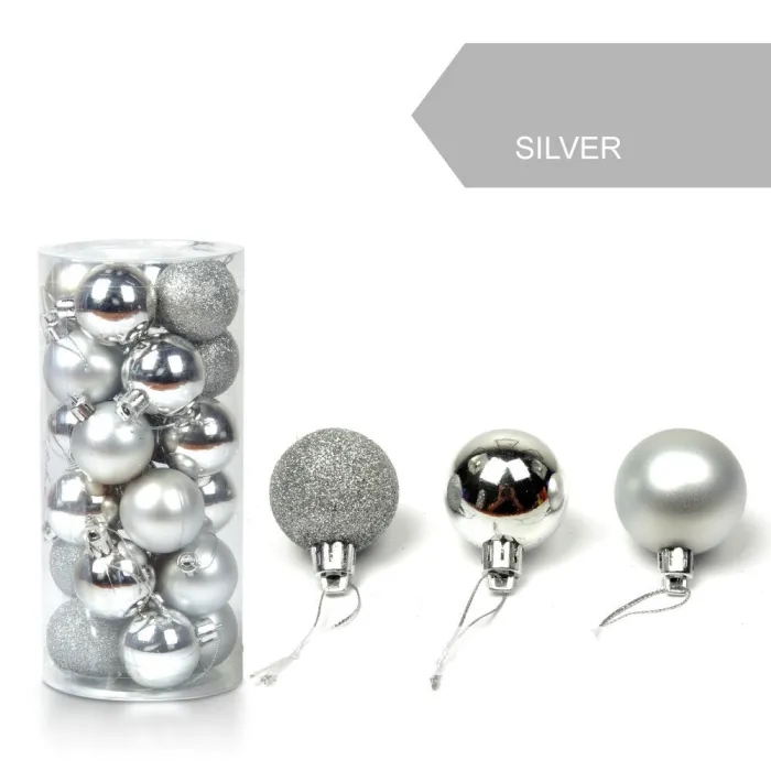 Boules d'arbre de Noël - 24 pièces