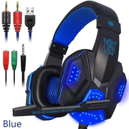 PC780 - écouteurs de jeux - casque filaire avec microphone & Led