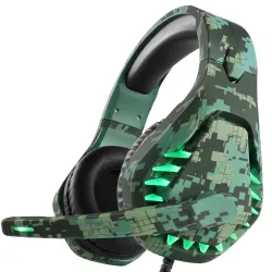 Casque de jeu 3,5mm - écouteurs avec microphone & lumière Led