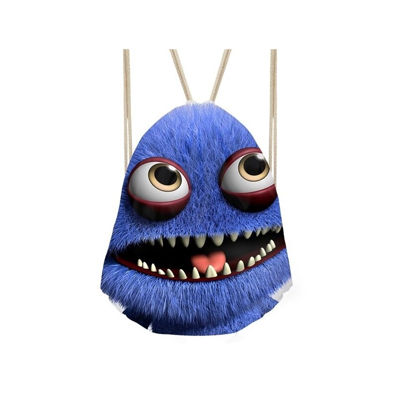 monstre souriant 3D - sac à dos avec cordons