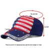 Casquette de baseball avec drapeau américain & pics métalliques - unisexe