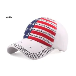 Baseball cap with USA flag & metal spikes - unisexHats & Caps